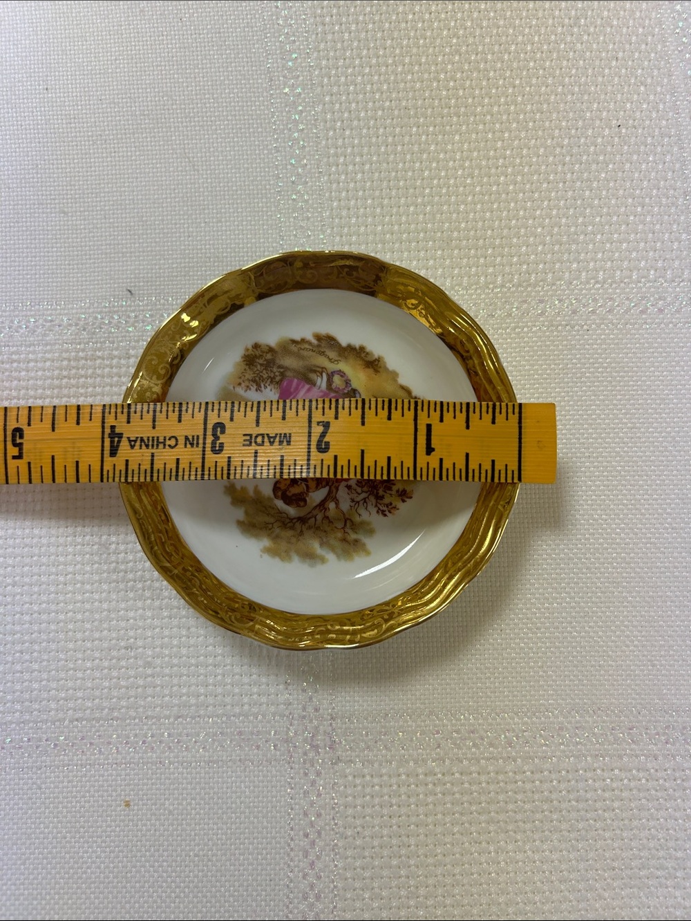 Limoges Porcelain Accent Plate with Gold Trim and Pink Detail image 4